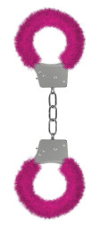 Пушистые розовые наручники OUCH! Pink 