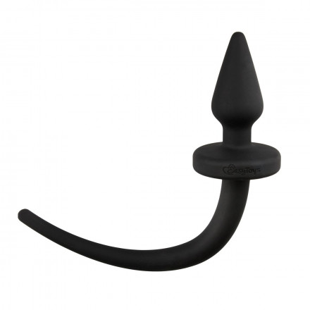 Черная пробка с хвостом собаки Dog Tail Plug S 