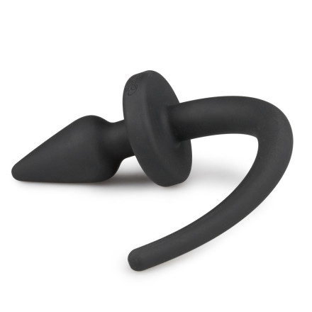Черная пробка с хвостом собаки Dog Tail Plug S 