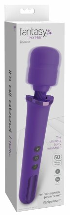 Фиолетовый вибромассажер Rechargeable Power Wand 