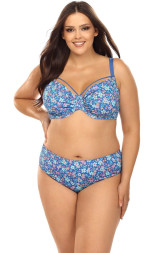 Раздельный купальник plus size с цветочным рисунком