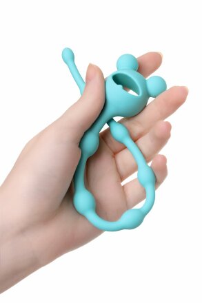 Мятная силиконовая анальная цепочка Froggy - 27,4 см. 