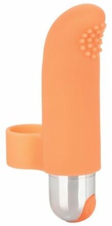 Оранжевая пулька-насадка на палец Finger Tickler - 8,25 см. 