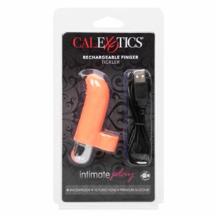 Оранжевая пулька-насадка на палец Finger Tickler - 8,25 см. 