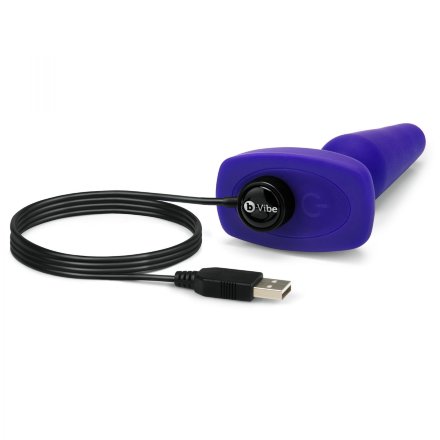 Фиолетовая анальная вибропробка с 3 источниками вибрации TRIO REMOTE CONTROL PLUG  PURPLE - 13,5 см. 