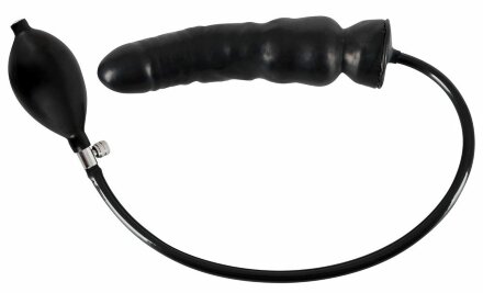 Чёрный надувной фаллоимитатор из латекса Inflatable Latex Dildo - 20 см. 