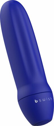 Синяя рельефная вибропуля Bmine Basic Reflex - 7,6 см. 