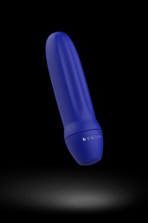 Синяя рельефная вибропуля Bmine Basic Reflex - 7,6 см. 