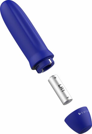 Синяя рельефная вибропуля Bmine Basic Reflex - 7,6 см. 