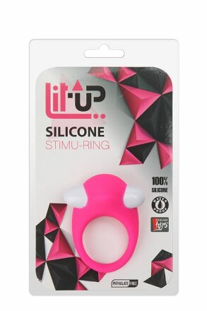 Розовое эрекционное кольцо LIT-UP SILICONE STIMU RING 6 