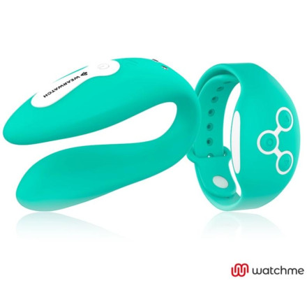 Зеленый вибратор для пар с пультом-часами Weatwatch Dual Pleasure Vibe 