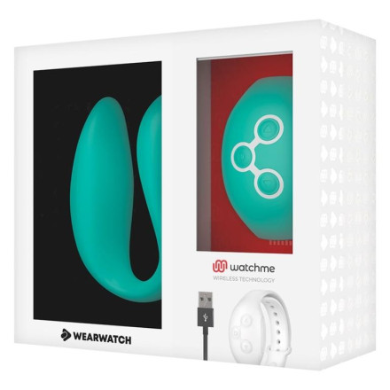 Зеленый вибратор для пар с пультом-часами Weatwatch Dual Pleasure Vibe 