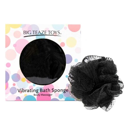 Черная губка для ванны с вибропулей Vibrating Bath Sponge 