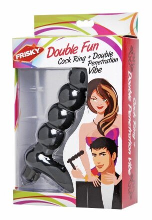 Насадка для двойного проникновения Double Fun Cock Ring with Double Penetration Vibe 