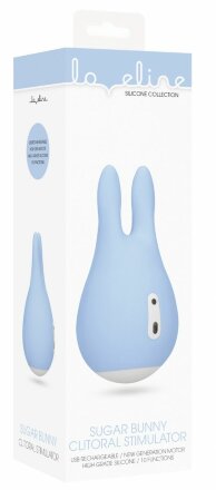 Голубой клиторальный стимулятор Sugar Bunny - 9,5 см. 