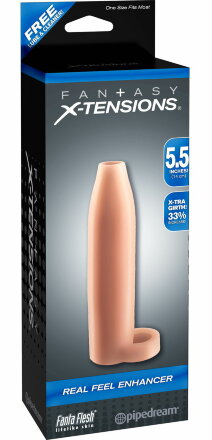 Насадка-расширитель с кольцом для подхвата мошонки Real Feel Enhancer - 14 см. 