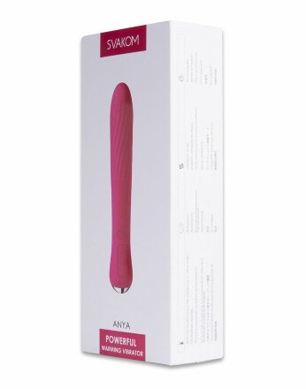 Вибратор со спиралевидным рельефом и функцией нагрева Anya Plum Red - 19,6 см. 