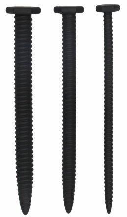 Набор из 3 черных стимуляторов уретры Silicone Screw Plug Set 