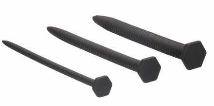 Набор из 3 черных стимуляторов уретры Silicone Screw Plug Set 