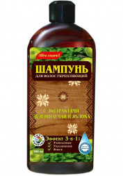 Укрепляющий шампунь для волос с экстрактами зеленого чая и яблока - 500 мл.