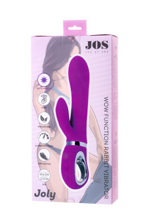 Лиловый вибратор с клиторальным стимулятором JOS JOLY - 19,6 см. 