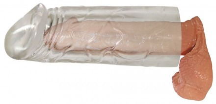 Удлиняющая насадка на пенис Mega Dick Sleeve Transparent 