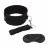 Черный ошейник с длинным поводком Collar and Leash Set 