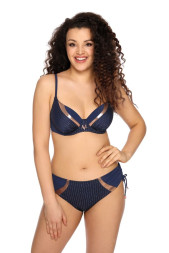 Купальный лиф plus size со вставками из ткани с медным отливом