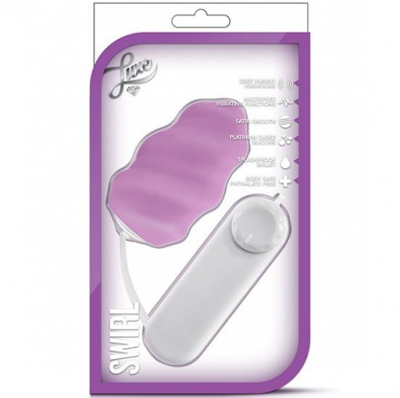 Фиолетовое виброяйцо Swirl Bullet with Silicone Sleeve 