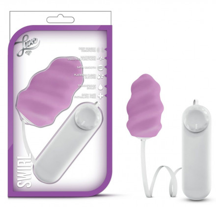 Фиолетовое виброяйцо Swirl Bullet with Silicone Sleeve 