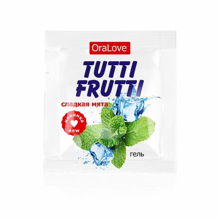 Пробник гель-смазки Tutti-frutti со вкусом мяты - 4 гр. 