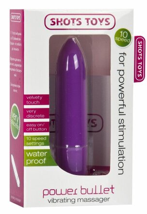 Фиолетовая удлинённая вибропуля Power Bullet Purple - 8,3 см. 