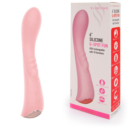 Нежно-розовый вибромассажер 6  Silicone G-Spot Fun - 19,1 см. 