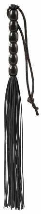 Чёрная мини-плеть из резины Rubber Mini Whip - 22 см. 