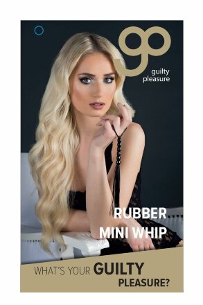Чёрная мини-плеть из резины Rubber Mini Whip - 22 см. 