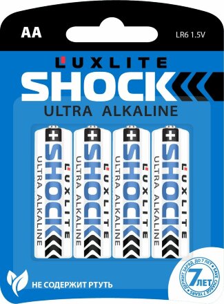 Батарейки Luxlite Shock (BLUE) типа АА - 4 шт. 