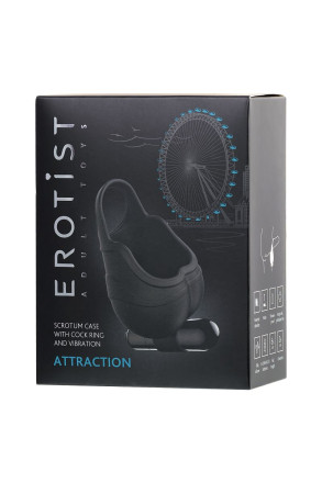 Чехол для мошонки с эрекционным кольцом и вибрацией Attraction Erotist 
