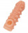 Телесная закрытая насадка с шариками Cock Sleeve Size M - 15,6 см. 
