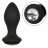 Черная анальная пробка с вибрацией и кристаллом Power Gem Vibrating Crystal Probe - 10,75 см. 