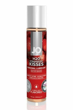 Смазка с ароматом клубники JO Flavored Strawberry Kiss - 30 мл. 