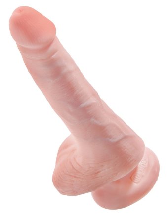 Телесный фаллоимитатор с мошонкой и присоской 6&quot; Cock with Balls - 17,8 см. 