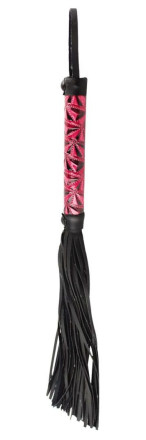 Аккуратная плетка с красной рукоятью Passionate Flogger - 39 см. 
