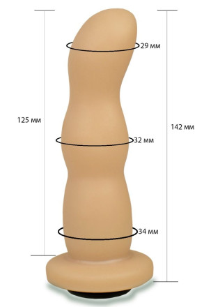 Телесная рельефная насадка Harness - 14,2 см. 