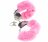 Металлические наручники Original Furry Cuffs с розовым мехом 