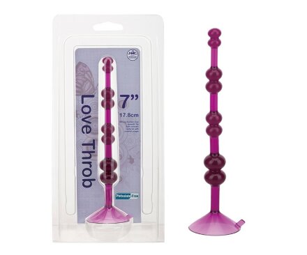Фиолетовая анальная цепочка на присоске LOVE THROB PURPLE - 17,8 см.  