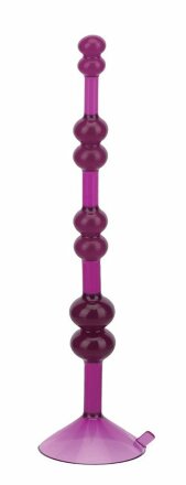 Фиолетовая анальная цепочка на присоске LOVE THROB PURPLE - 17,8 см.  