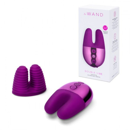 Фиолетовый вибратор с ушками Le Wand Double Vibe 