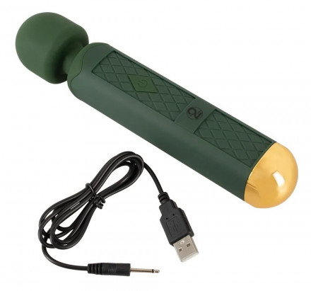 Зеленый wand-вибромассажер Luxurious Wand Massager - 22,2 см. 
