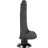 Черный вибратор на присоске Basecock Realistic Vibrator 2in1 - 18,5 см. 