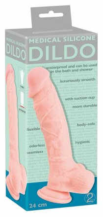 Реалистичный фаллоимитатор Medical Silicone Dildo - 24 см. 
